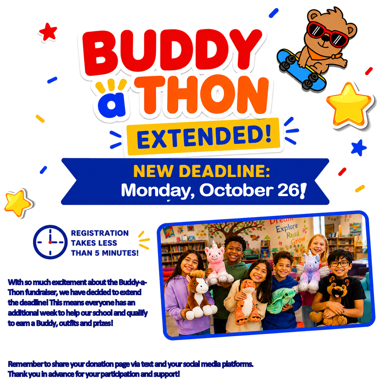 <p>Buddy-a-Thon Fundraiser</p>