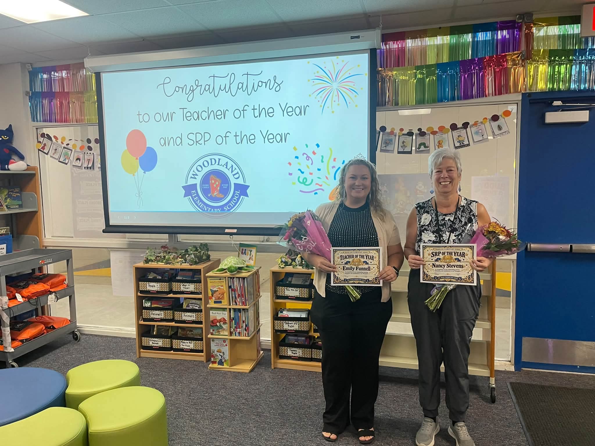 Teacher of the Year- Mrs. Funnell and SRP of the Year- Ms. Nancy Stevens - <p>Wranglers learning and growing! &nbsp;</p>
