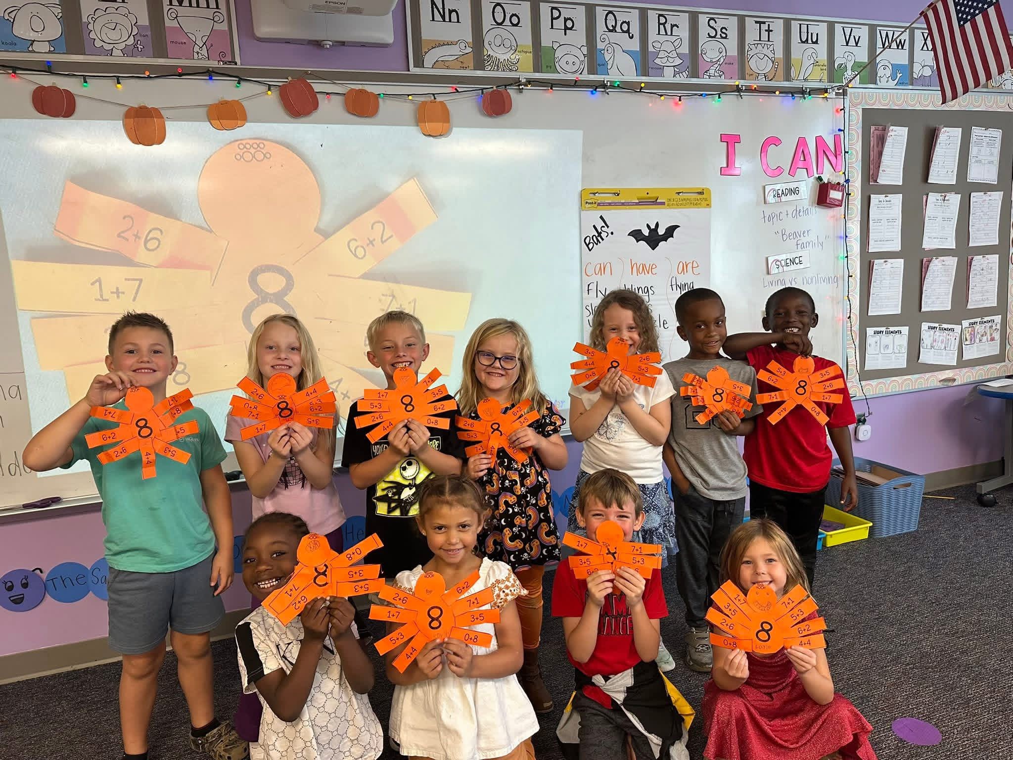 First Grade Number Spiders - 